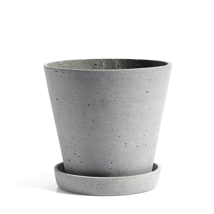 The Hay - Flowerpot with Saucer in L, grey