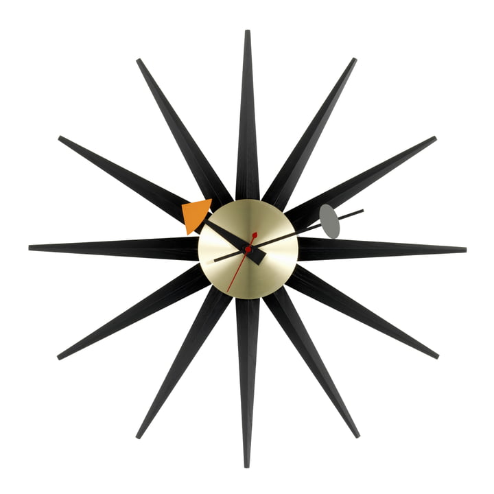 Vitra - Sunburst Clock, black / brass
