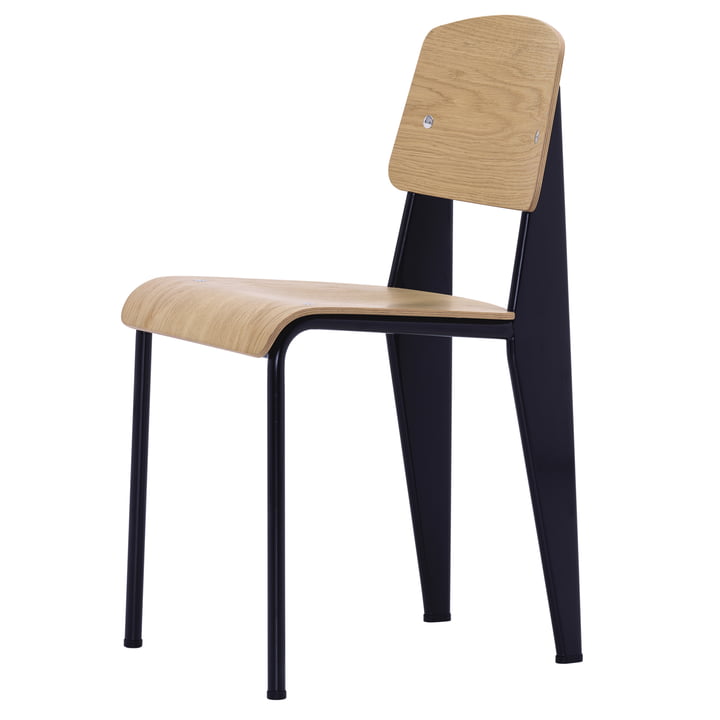 Vitra - Standard chair, natural oak / deep black, felt glides