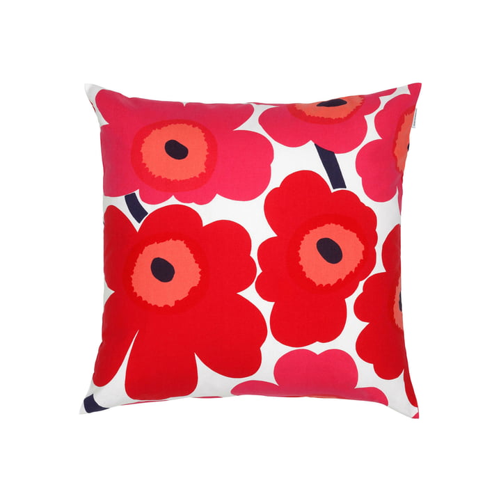 Pieni Unikko Cushion cover 50 x 50 cm from Marimekko in white / red