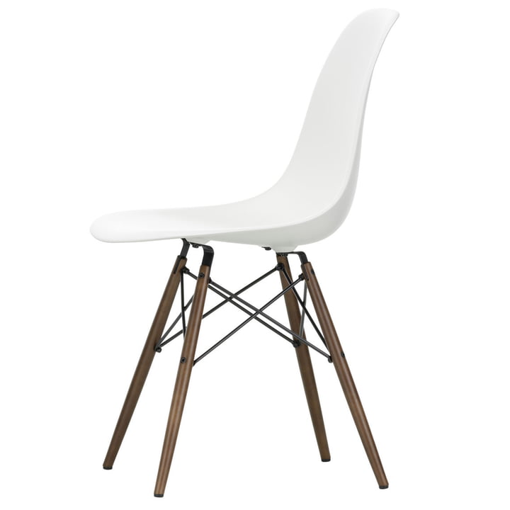 Vitra - Eames Plastic Side Chair DSW, dark maple / white