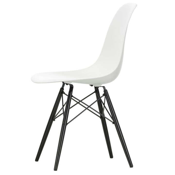 Vitra - Eames Plastic Side Chair DSW, black maple / white