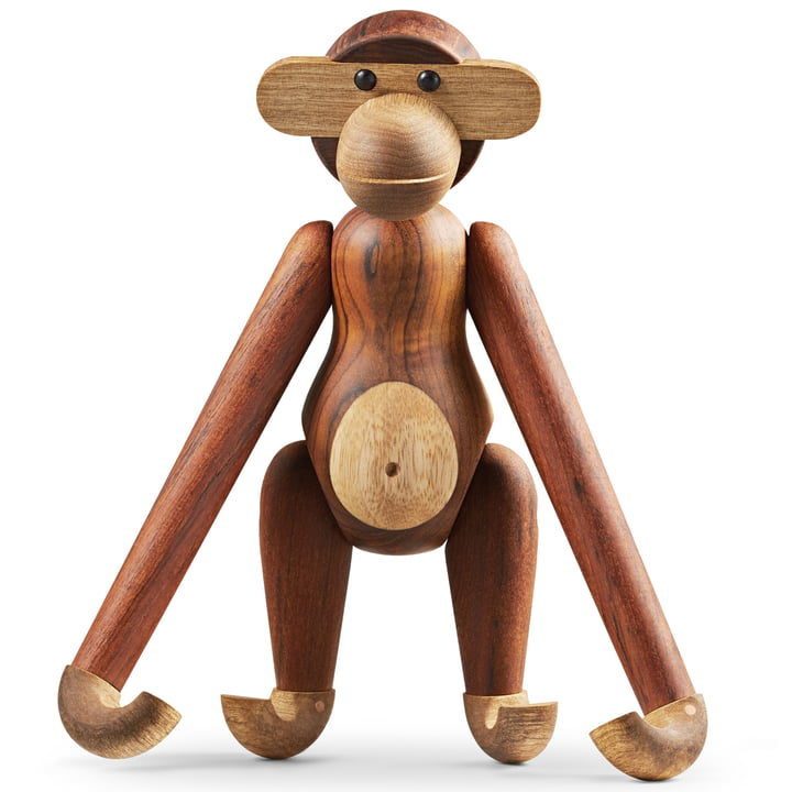 Wooden monkey large by Kay Bojesen in limba wood / teak wood