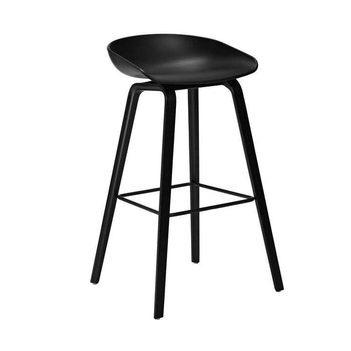About A Stool AAS 32 from Hay in black stained / steel black / black