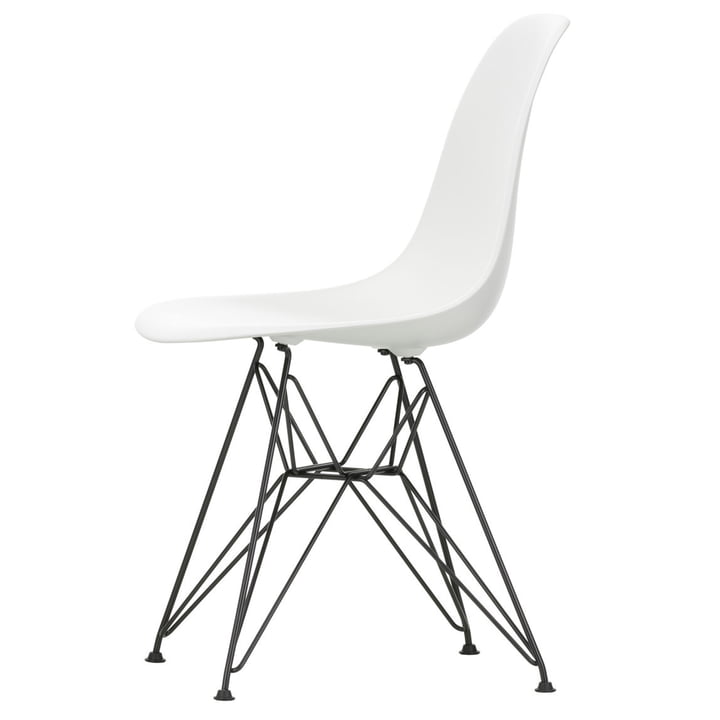 Eames Plastic Side Chair DSR by Vitra in basic dark / white