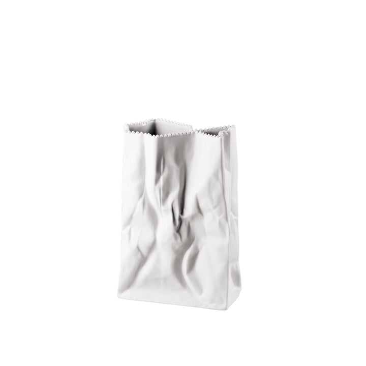 The bag vase from Rosenthal , 18 cm, white matt polished