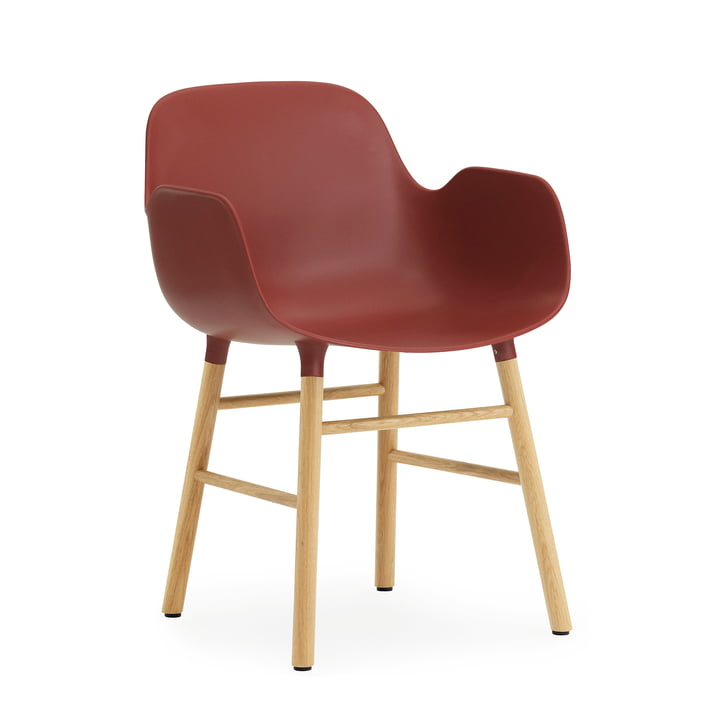 Normann Copenhagen - Form Armchair, Wooden Legs, oak / red