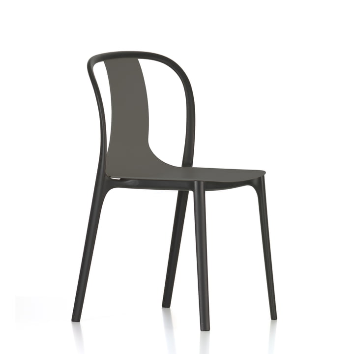 Belleville Chair Plastic by Vitra in basalt