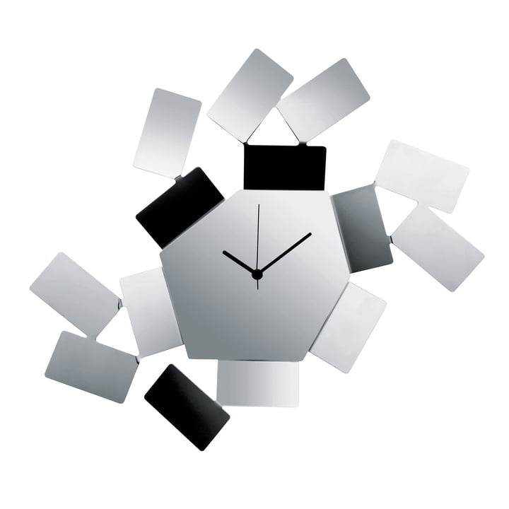 La Stanza Dello Scirocco wall clock by Alessi made of polished stainless steel