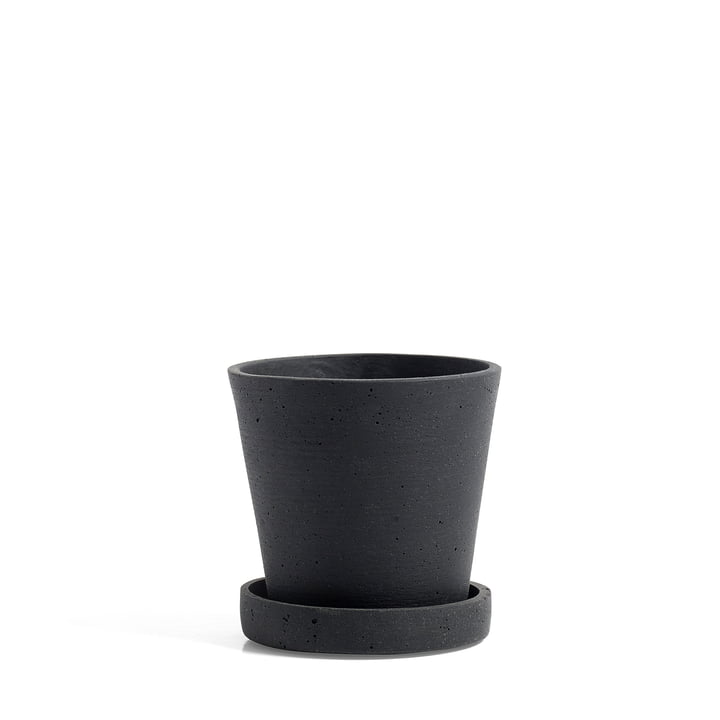 Hay - Flowerpot with saucer S, black