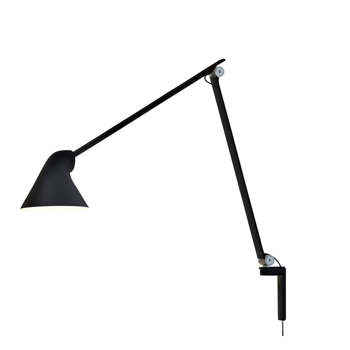 NJP wall lamp, long arm by Louis Poulsen in black