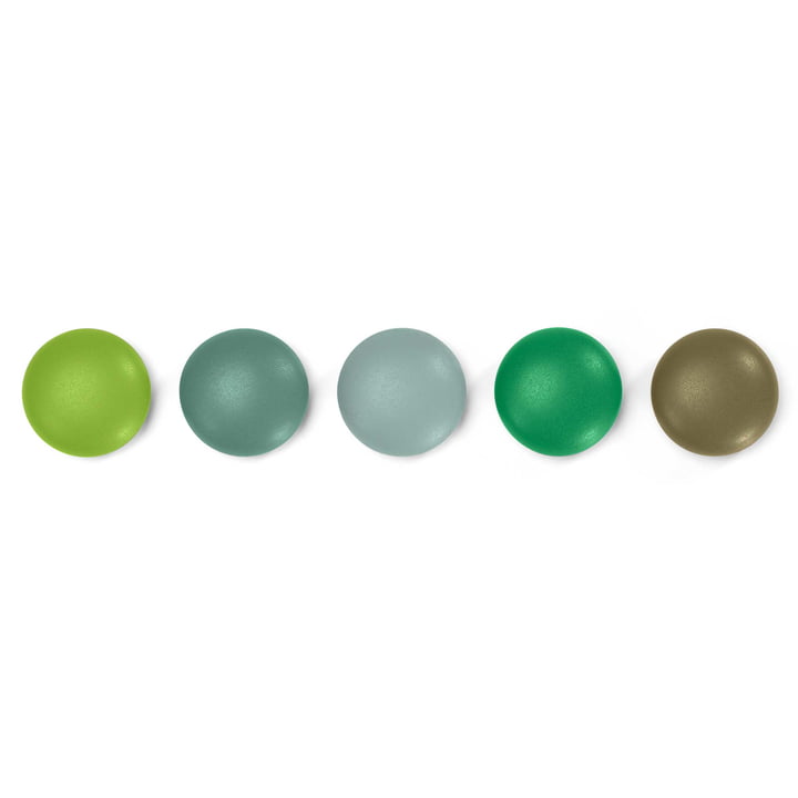 Set of 5 magnetic Dots by Vitra in Green