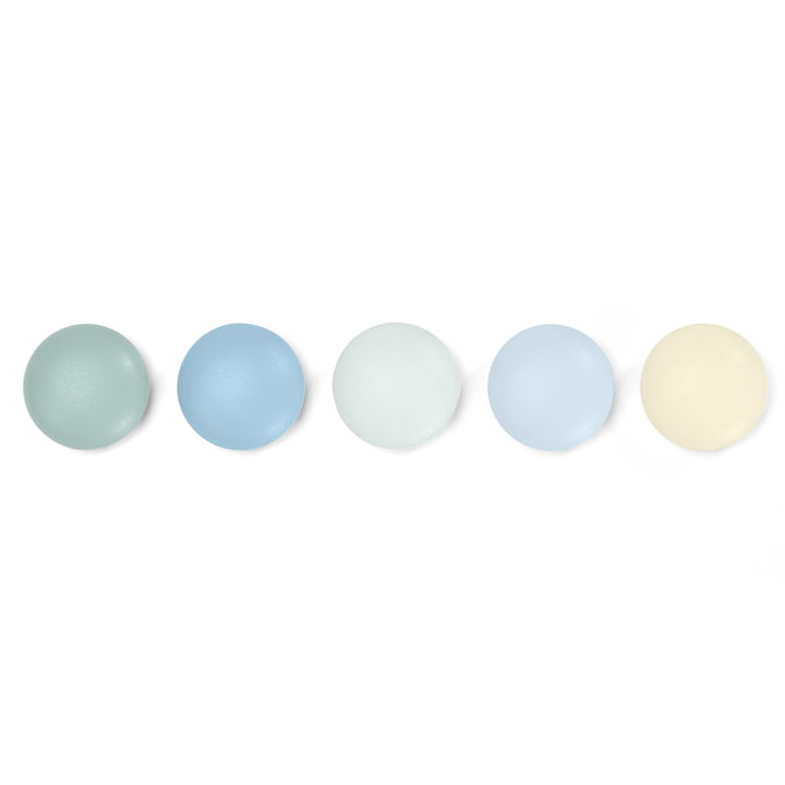 Set of 5 magnetic Dots by Vitra in Pastel Shades