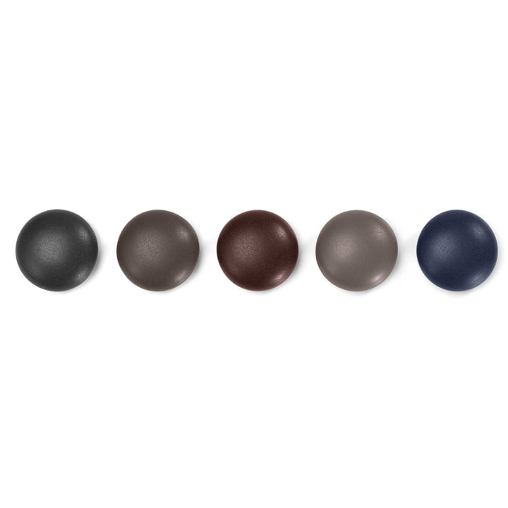 Set of 5 magnetic Dots by Vitra in Dark Shades