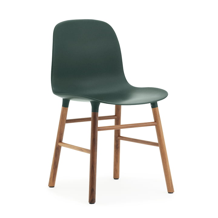 Normann Copenhagen - Form Chair, Wood Legs, walnut / green