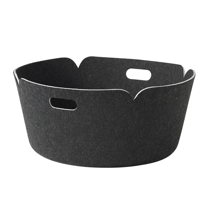 Muuto - Restore Round storage basket, black melange