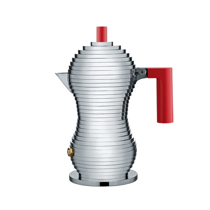 Pulcina Espresso Coffee Maker (Induction) by Alessi in red