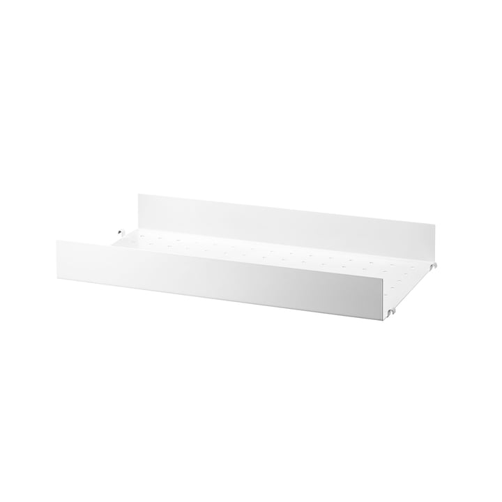 Metal shelf with high edge 58 x 30 cm from String in white