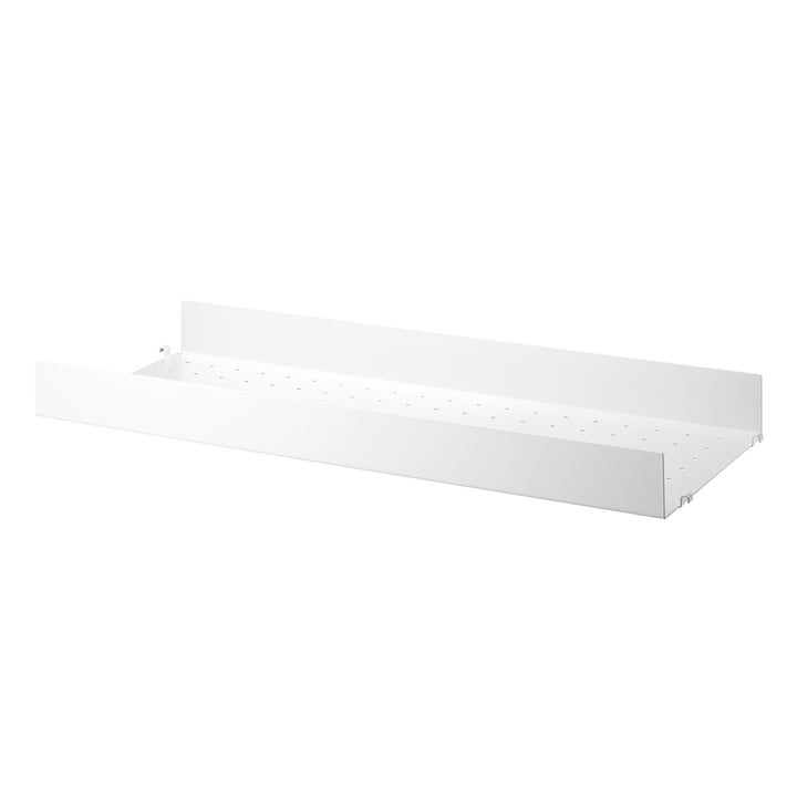 Metal shelf with high edge 78 x 30 cm from String in white