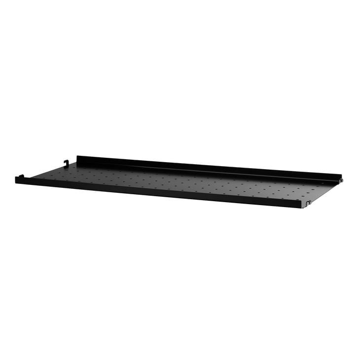 Metal shelf with low edge 78 x 30 cm from String in black