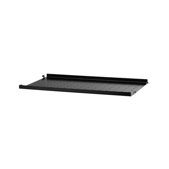 Metal shelf with low edge 58 cm from String in black