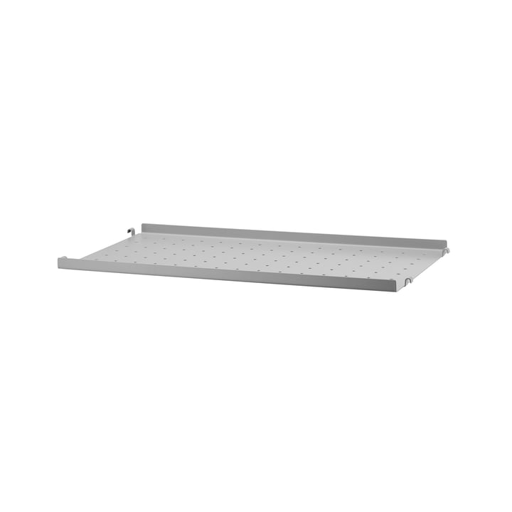 Metal shelf with low edge 58 x 30 cm from String in gray