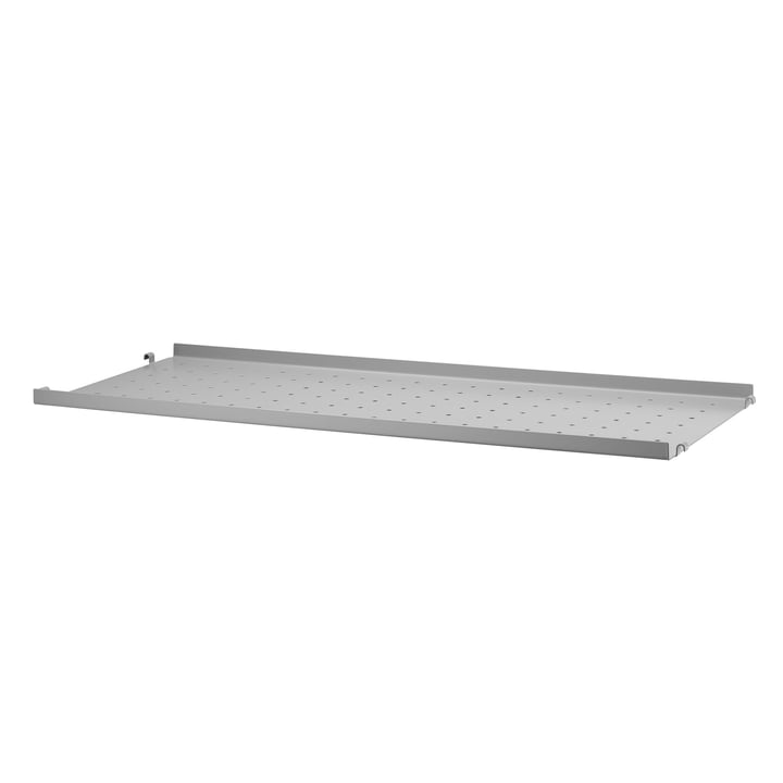 Metal shelf with low edge 78 x 30 cm from String in gray