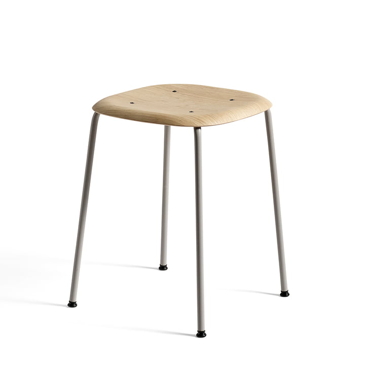 Soft Edge 70 Stool from Hay in oak matt lacquered / steel soft grey powder coated