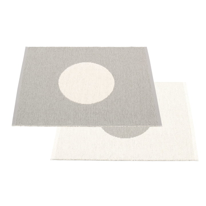Vera Small One Reversible Rug 70 x 90 cm by Pappelina in Warm Grey / Vanilla