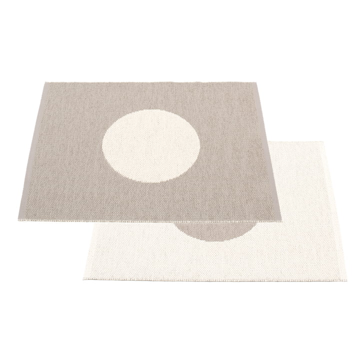 Vera Small One Reversible Rug 70 x 90 cm by Pappelina in Mud / Vanilla