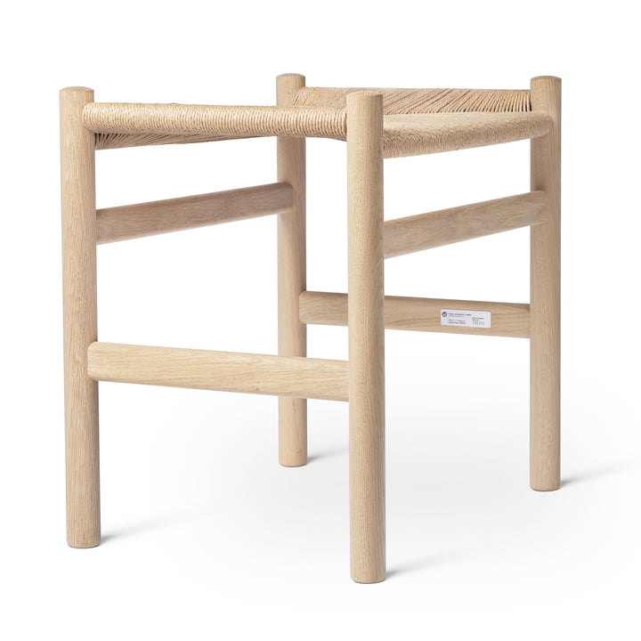 The Carl Hansen - CH53 stool in soaped oak with natural wickerwork