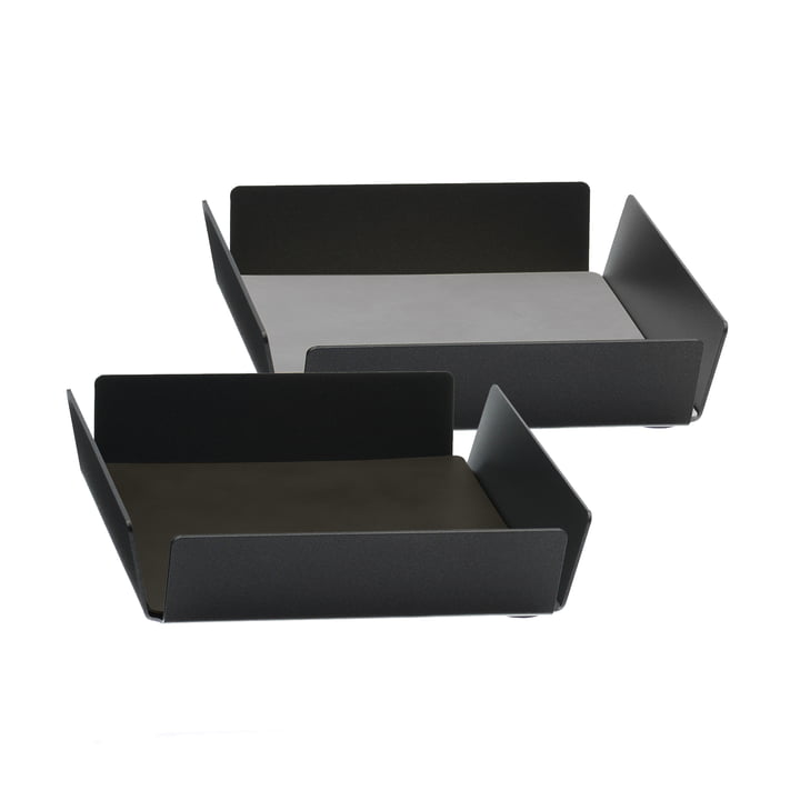 Tray Square Mini by LindDNA in anthracite and brown Double Cloud / sand Nupo