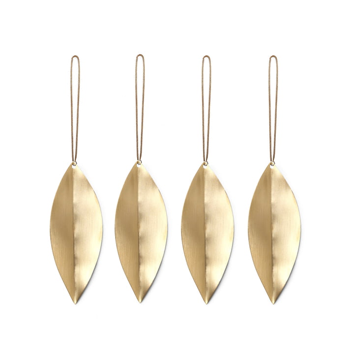 Leaf Brass Ornaments (Set of 4) by Ferm Living