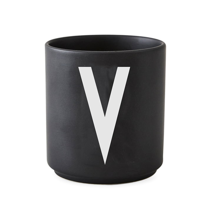 Design Letters - AJ Porcelain Cup V, black