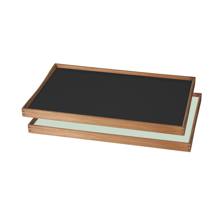 ArchitectMade - Tablett Turning Tray, 30 x 48 cm, schwarz / grün