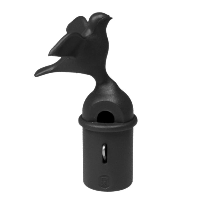 Bird-shaped flute for kettle 9093 B by Alessi in black