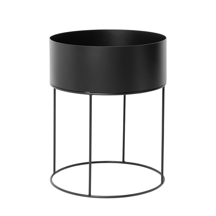 Plant Box round from ferm Living in black