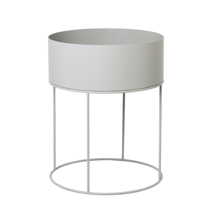 Plant Box round from ferm Living in light grey