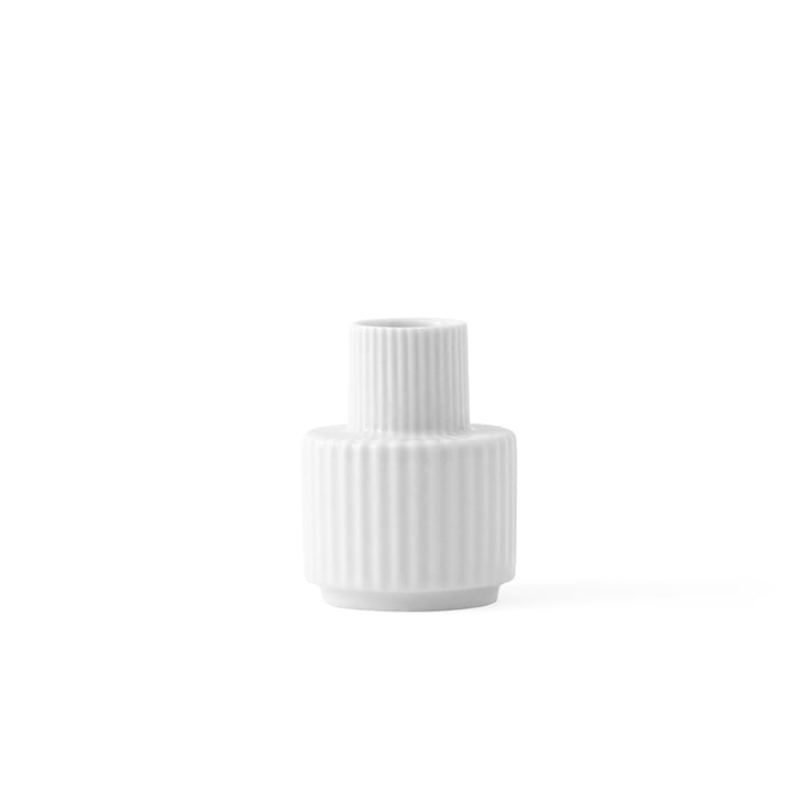 Candlestick H 7 cm from Lyngby Porcelæn in white