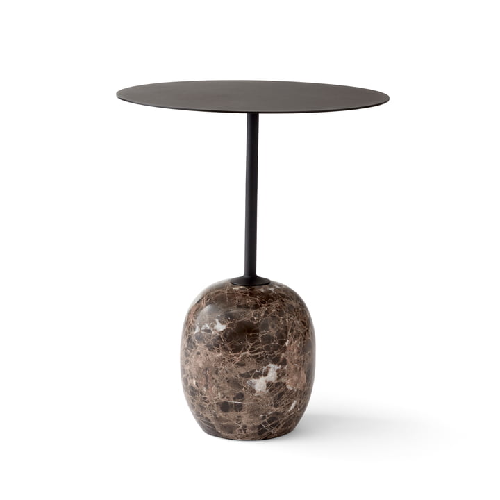 Lato Side table H 50 cm Ø 40 cm from & Tradition in Warm Black / Emparador Marble