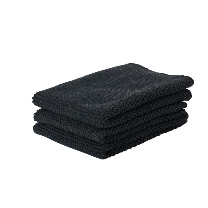 The Zone Denmark - Cleaning cloth, 27 x 27 cm, black (set of 3)