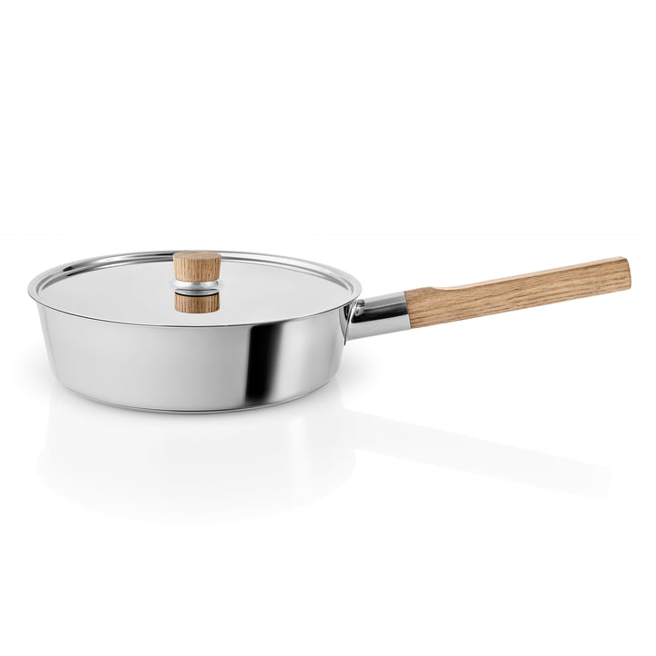 Nordic Kitchen sauté pan with lid Ø 24 cm by Eva Solo in stainless steel / oak