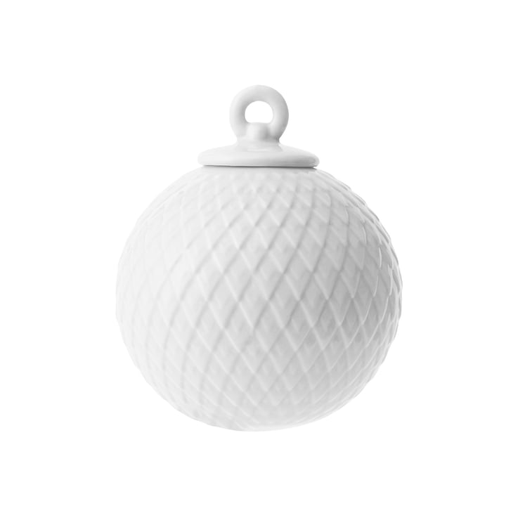 Rhombe decorative ball in white by Lyngby Porcelæn