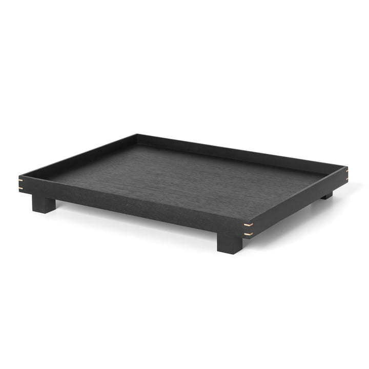 Bon Wooden tray large by ferm Living in black