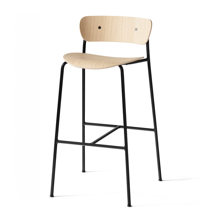 Pavilion Bar stool AV9 from & tradition - H 95 cm, black / oak lacquered