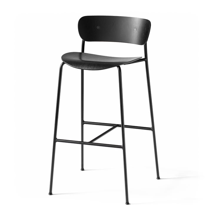 Pavilion Bar stool AV9 from & tradition - H 95 cm, black / oak black varnished