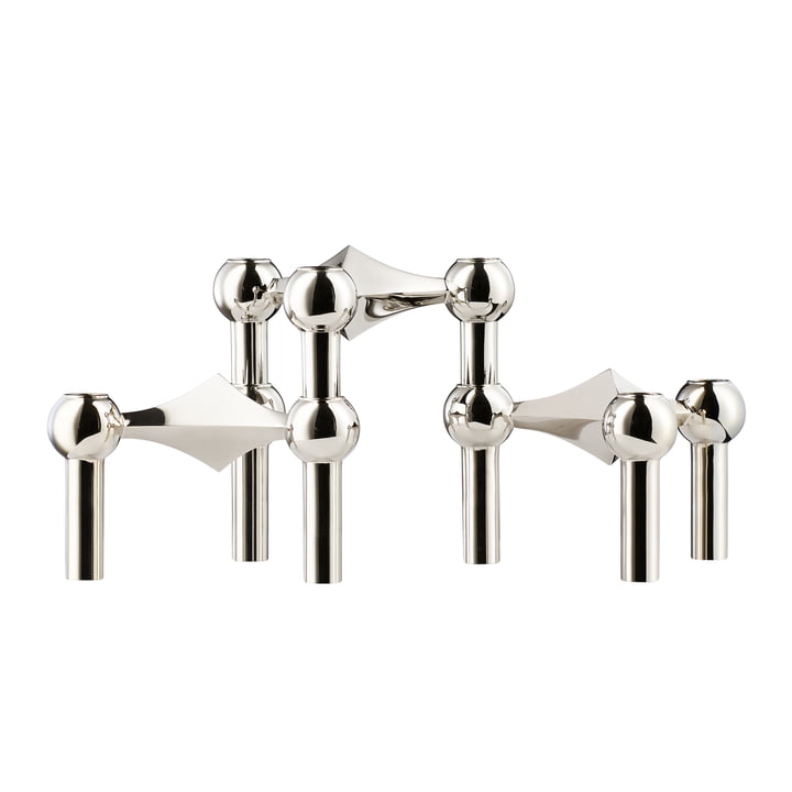 Candle holder, set of 3 from Stoff Nagel in chrome