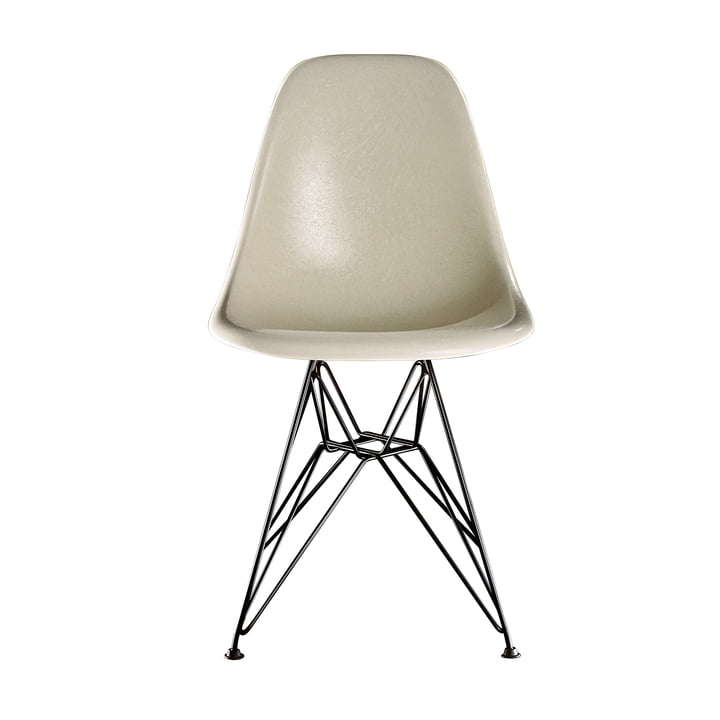 Eames Fiberglass Side Chair DSR by Vitra - basic dark / Eames parchment