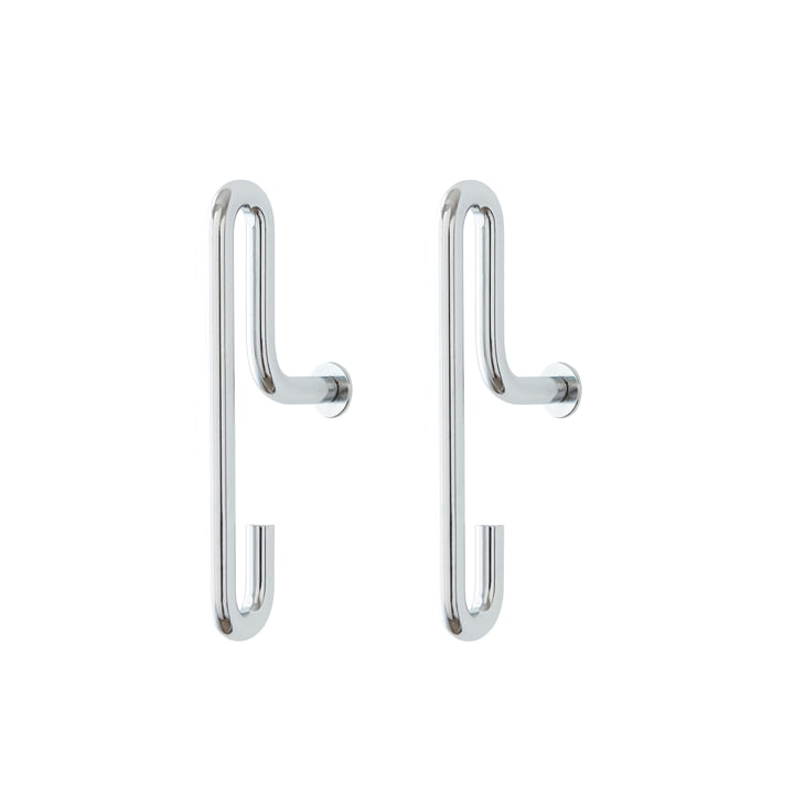 Wall Hook small, chrome (set of 2) from Moebe