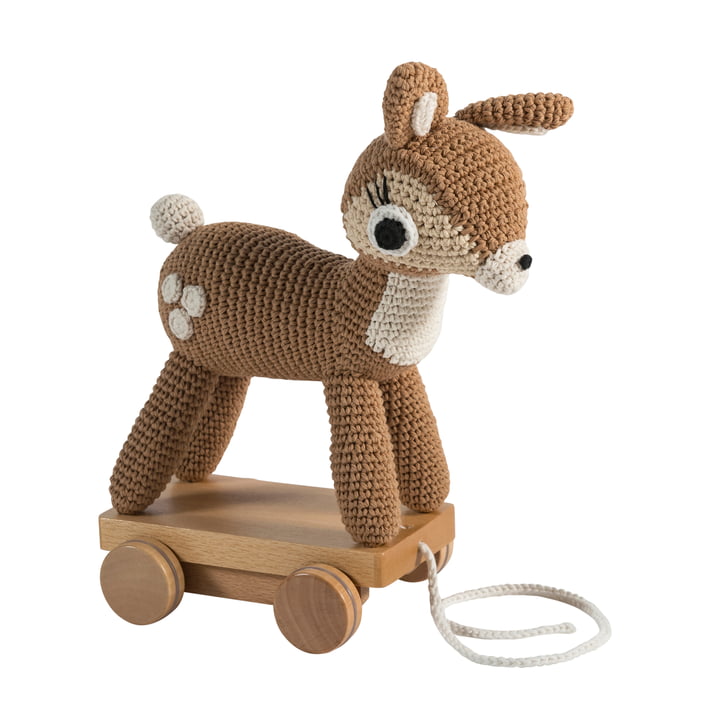 Crochet pull-along animal deer from Sebra